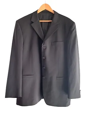 Versace Classic V2 Jacket Sports Coat Size 42 Black Emblem Lined Rayon Viscose • $52.79