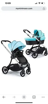 ICandy Lime Glacier Blue Pushchair/ Carrycot Bundle. Buggy Carrycot Pushchair • £190