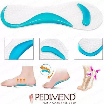 PEDIMEND 2PCS Silicone Gel Shoe Insoles Comfort Orthotic Shoe Insoles Inserts • £6.80