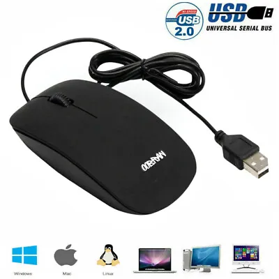 OOBRAN Universal Wired Usb Optical Mouse For MAC PC  Laptop Computer Scroll • £3.73