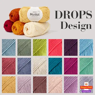 Drops Muskat DK 50g Knitting Crochet Yarn 100% Egyptian Cotton • £2.03