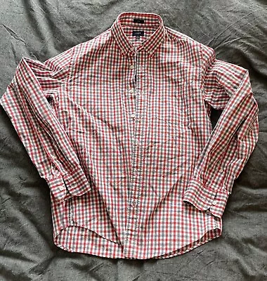 J.Crew Shirt Mens M Slim Fit Tailored Button Down Long Sleeve RedWhiteblue • $10