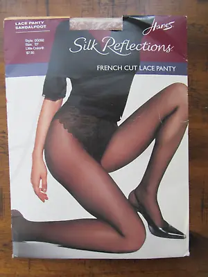 Vtg 2003 Hanes Silk Reflections French Cut Lace Panty Pantyhose Ef New Sissy • $14.95