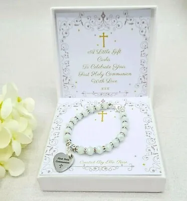 £11 • Buy First Holy Communion Confirmation Day Gift Beaded Bracelet Religious Catholic