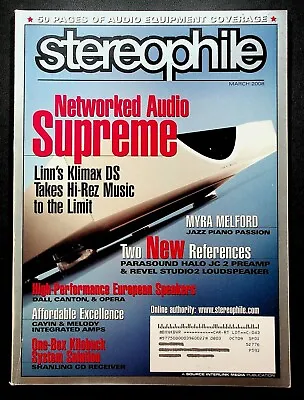 Stereophile Magazine March 2008 Linn Klimax DS Myra Melford Dali Canton Speakers • £12.06