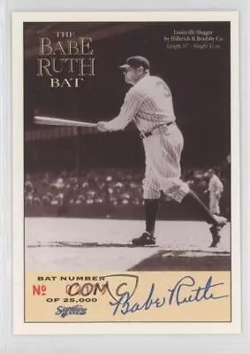 1995 Signature Bats Babe Ruth COA Cards /25000 Babe Ruth HOF • $4.56