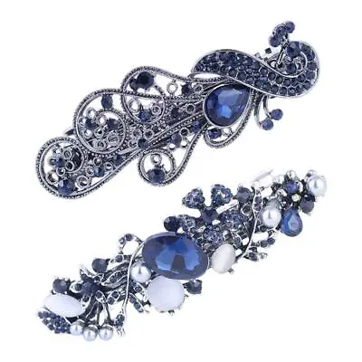 Hair Barrette Hold Clamp Fancy Rhinestones Clasps Hairpin Clip For Wedding • £5.82
