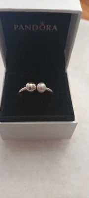 $40 • Buy Pandora Sterling Silver Pearl Rings Size 58