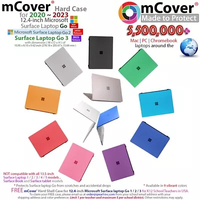 NEW MCover Hard Case For 12.4  Microsoft Surface Laptop Go 3 / 2 / 1 PC Notebook • $19.99