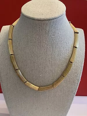 Vintage Gold Tone Monet Choker Style Linked Necklace 15-17” Bin8 • $15