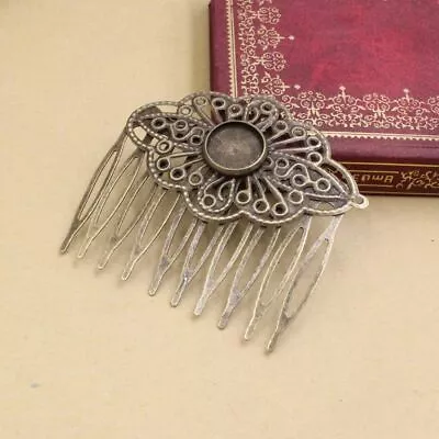 10pcs Metal Comb Hairpins Blank Cabochon Settings Hair Clips DIY Women's Jewelry • £11.80