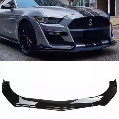 For Ford Mustang GT UNIVERSAL Front Bumper Lip Spoiler Splitter Glossy Black • $57