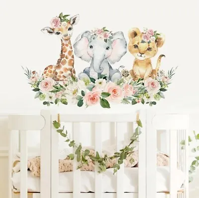 £13.99 • Buy Safari Jungle Animals Wall Stickers Playroom Kids Bedroom Wall Decals 