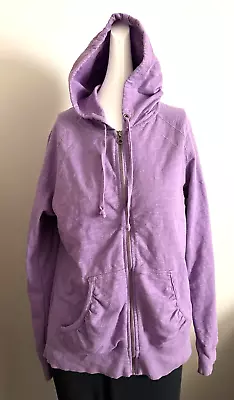 💜  Merona Women's Medium Purple Full Zip Hoodie W/ Pockets 550 • $10.01