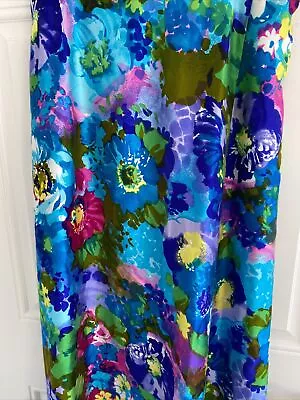 Vintage 60-70s Sun Fashions Of Hawaii Acrylic Maxi Skirt Sz 12 Bright Hobo Hippy • $25