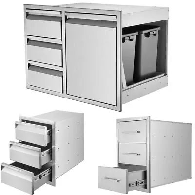 New Triple Drawer Outdoor Kitchen BBQ Island Components Stainless Steel Drawers • $325.99