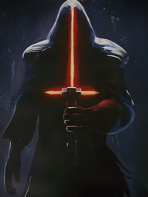 Kylo Ren Oil Painting NOT Print 28x16 Star Wars Force Awakens Han Framing Avail. • £73.39