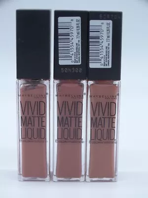 Maybelline Color Sensational Vivid Matte Liquid Lipstick Nude Flush 10 Lot Of 3 • $13.56