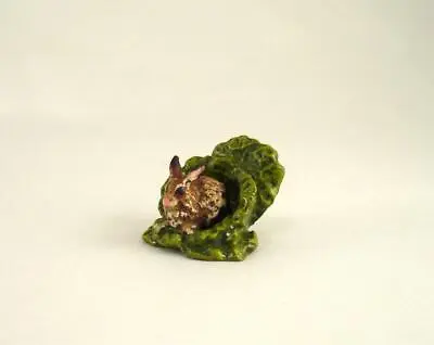 Vienna Bronze Rabbit Or Hare Sitting In Cabbage Bermann Cold Painted Brass • $99.99