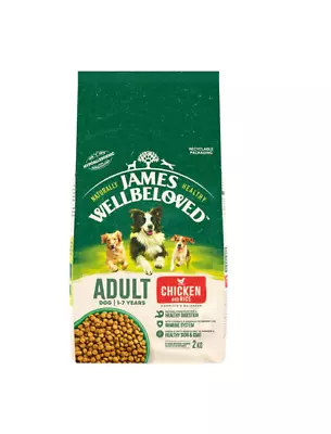 James Wellbeloved ADULT CHICKEN & RICE DOG FOOD 2kg • £10.45