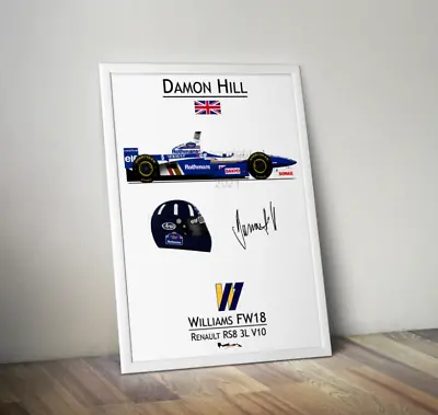 Damon Hill Williams FW18 F1 Print - Scuderia GP • £12