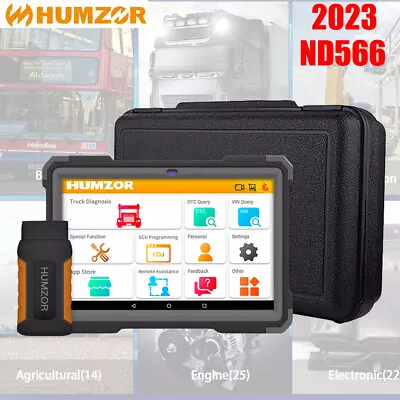 ND566 OBD2 Scanner Heavy Duty Truck Bluetooth Tablet Full System Diagnostic Tool • $650.75