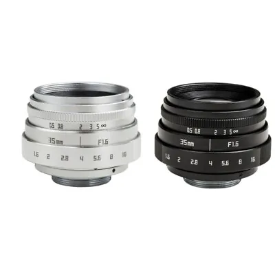 35mm F1.6 C-Mount CCTV Camera Lens Fit For 3 Mount Camera Adapter Replacement • $26