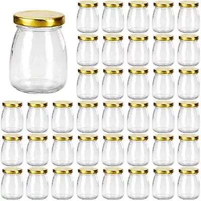 40pack Small Clear Glass Yogurt Jars Container With Lids 7oz Milk Jam Jelly..... • $42.17