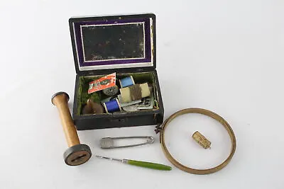 £0.99 • Buy 3 X Antique / Vintage HABERDASHERY Inc Sewing Box, Boot Hook, Nappy Pin Etc