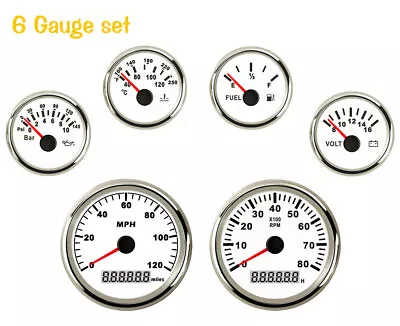 6 Gauge Set With Sender Speedometer Tacho Fuel Temp Volts Oil Pressure USA STOCK • $190.94