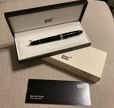 Montblanc 146 LeGrand Fountain Pen Black  With Platinum Finish Accents 14k Nib • $600