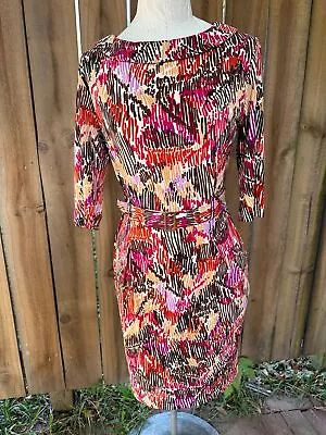 MELISSA MASSE Brushstroke Print JERSEY  DRESS S • $24.99