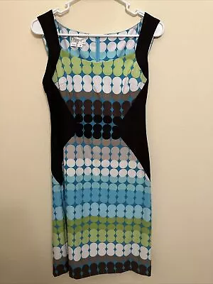 Maggy L Dress ~ Womens Size 4 ~Fun Print ~Polyester & Spandex~ Sleeveless~Sheath • $22.95
