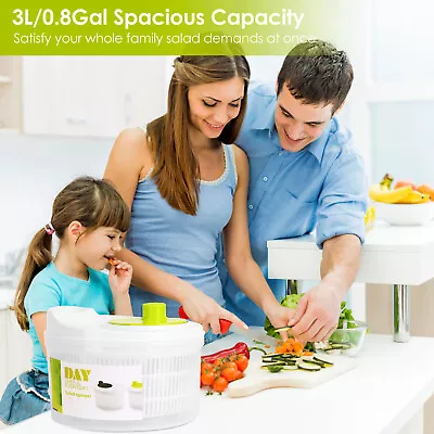 Salad Spinner Vegetables Washing Strainer Dryer Drainer Fruit Wash Clean Basket • $21.27