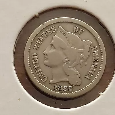 $249 • Buy 1882 Three (3) Cent Nickel Nice VF+ Key Date ONLY 22,000 MINTED