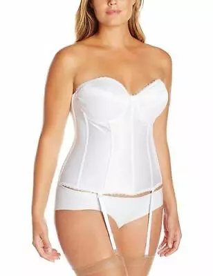 Va Bien WHITE Smooth Satin Hourglass Bustier US 34D UK 34D • $36