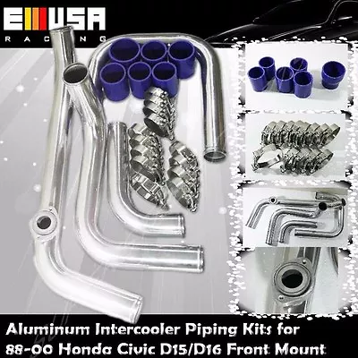 Intercooler Piping+Silicones+Clamps For 88-00 Civic D15/D16 D Series EX/Si 1.6L • $165.99