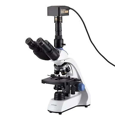 AmScope 40X-2500X LED Trinocular Compound Microscope + Mechanical Stage + 18MP C • $768.99