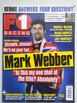 F1 Racing Magazine Number 163 September 2009 Mark Webber • £3.99