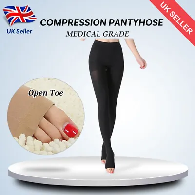 Compression Pantyhose Support Tights Help Relieve Swelling Varicose Veins Edema • £30.64