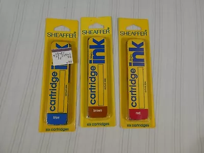 Vintage Sheaffer Fountain Pen Skrip Cartridge REFILLS Ink Red Blue Brown NOS S1 • $20.99