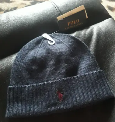 BRAND NEW Mens Ralph Lauren Blue Beanie Hat • £25