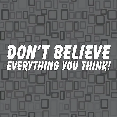 DON'T BELIEVE EVERYTHING YOU THINK Vinyl Decal Sticker Car Funny Humor Comedy • £12.51