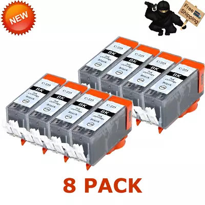 8 PK BLACK Ink W/ CHIP For PGI 225 BK Canon Pixma MG5220 MG5320 MG6120 MG6220 • $10.59