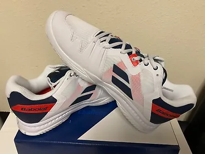 Babolat Men’s SFX3 All Court Tennis Shoes White/Estate Blue/Red • $99