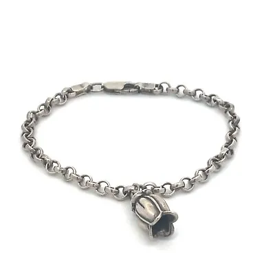 Mignon Faget Sterling Silver Tulip Collection  Chain Dangle Tulip Charm Bracelet • $202.50