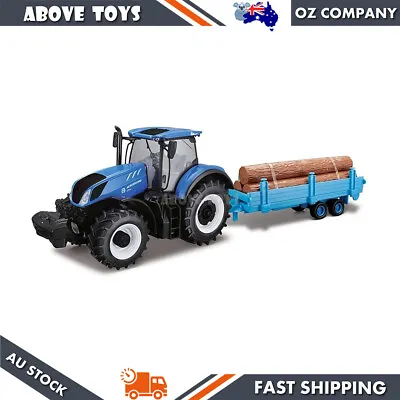 1:32 Scale Detailed New Holland Tractor With Log Trailer Set Diecast Metal Model • $61.39