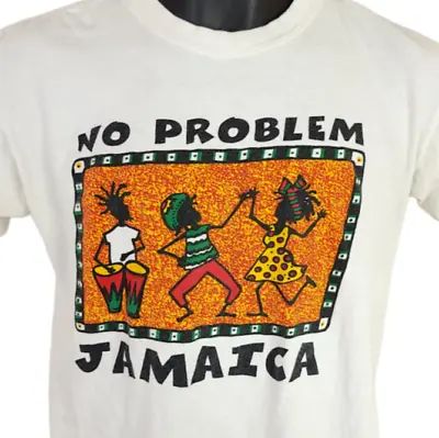 Vintage Jamaica No Problem T Shirt Mens Size Small 90s Tropical Travel Vacation • $20.99