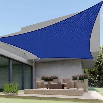 Sun Shade Sail Rectangle Blue Canopy Shelter Cover For Outdoor Yard Garden Pool • $35.99