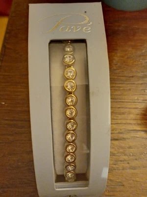 £12 • Buy Adrian Buckley Pave Collection Bracelet Golden Color In Box New